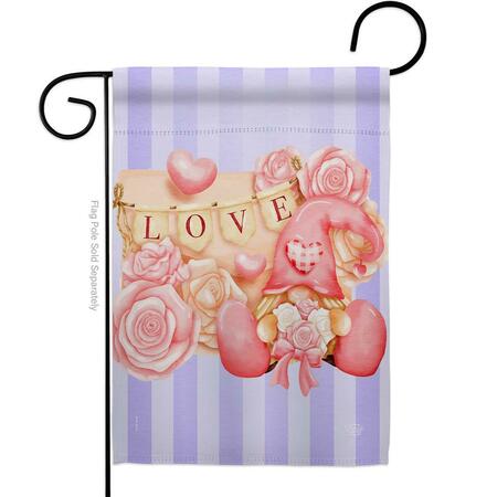 CUADRILATERO 13 x 18.5 in. Love Gnome Garden Flag with Spring Valentines Double-Sided Decorative Vertical CU4178170